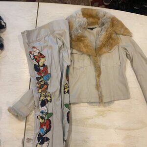 Sheri Bodell Jeans and Jacket with Embroidery and Fur